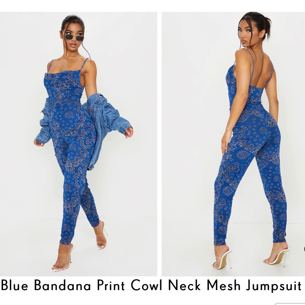 Pretty Little Things Blue Bandana Jumpsuit